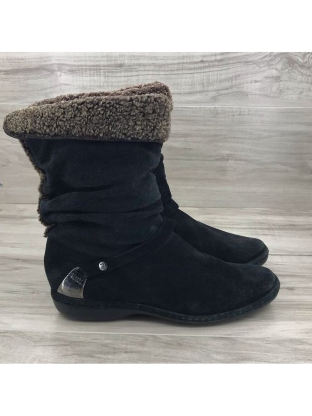 Stuart Weitzman Boots Women's 8M Black Suede Winter Ankle